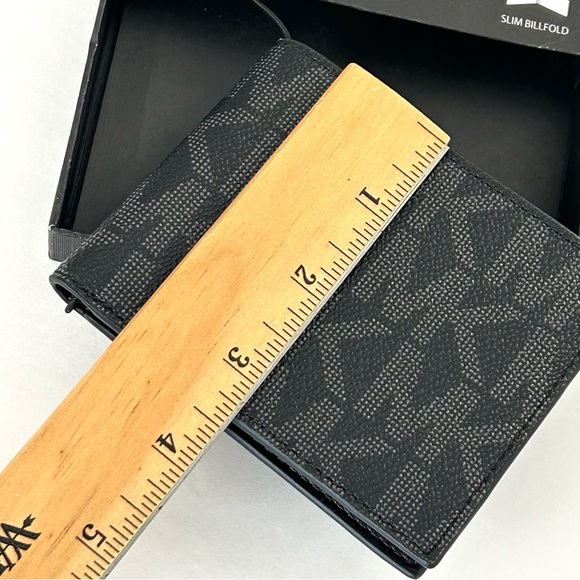 Michael Kors Men’s Slim Billfold Signature Wallet Black Jet Set Mens 86F2SMNF5B - Picture 9 of 16